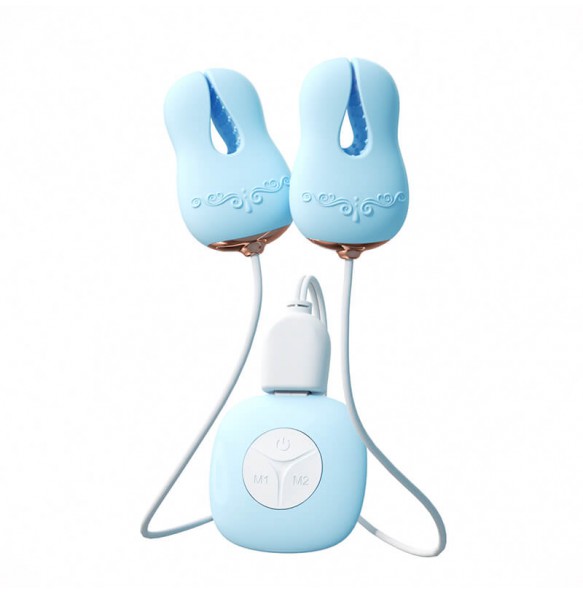 ROSELEX - Breast Clamp Enchanter Remote-Controlled Vibrator (Chargeable - Blue)